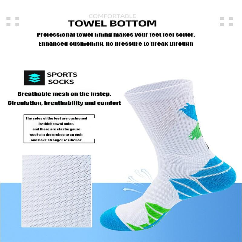 Men’s Compression Running Socks – 4 Pairs, Breathable & Anti-Blister - Relief For Body