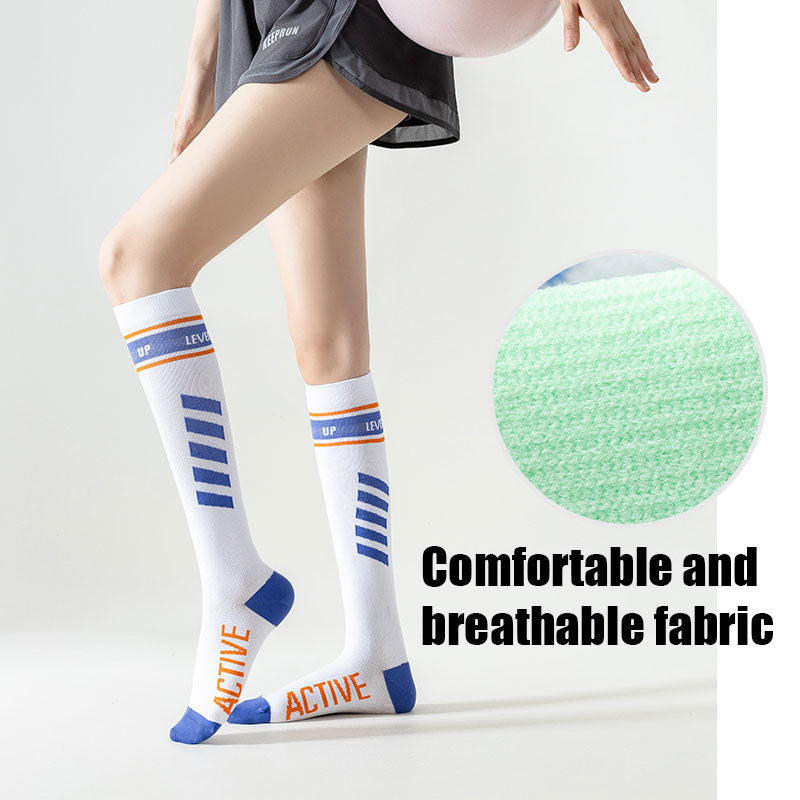 Women Compression Stockings High Long Tube Tide Socks Running Compression Stockings Riding Socks Outdoor Elastic Socks - Relief For Body