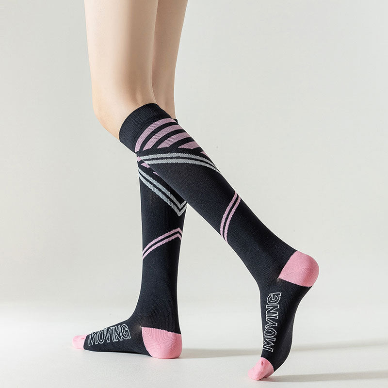 Women Compression Stockings High Long Tube Tide Socks Running Compression Stockings Riding Socks Outdoor Elastic Socks - Relief For Body