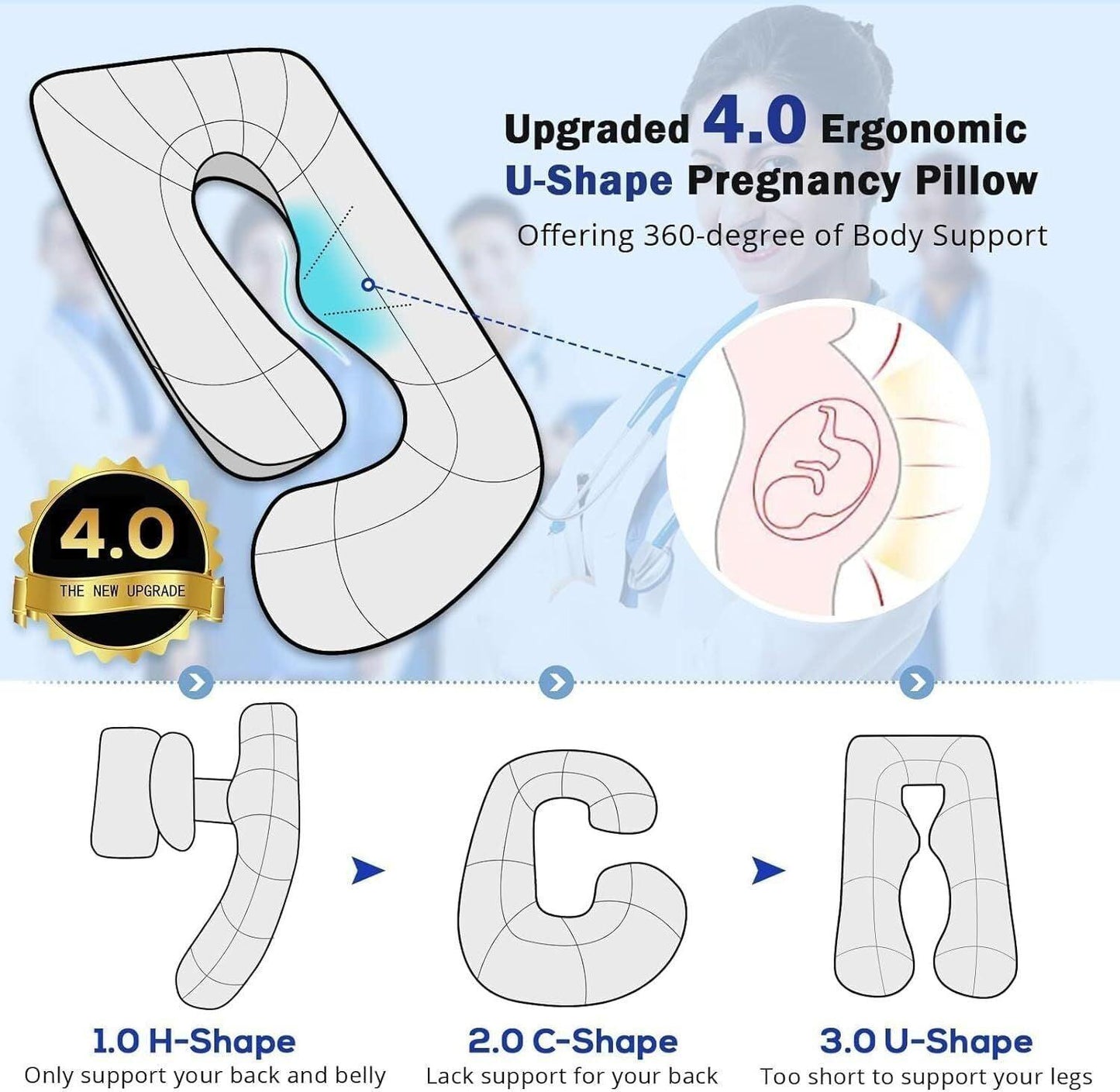 J-shaped Crystal Velvet Maternity Pillow - Relief For Body
