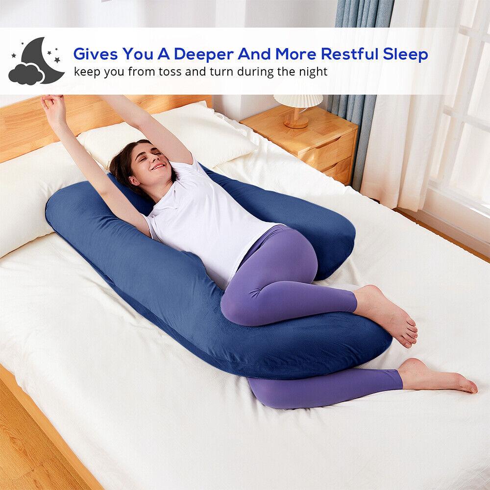 J-shaped Crystal Velvet Maternity Pillow - Relief For Body