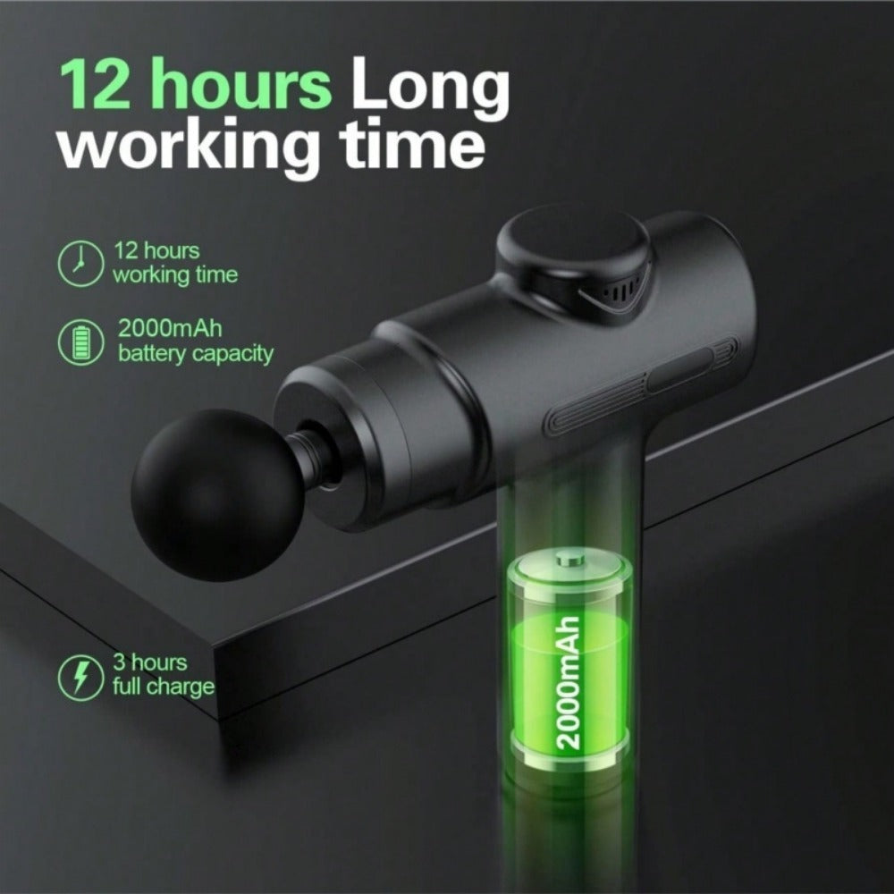 Massage Gun Deep Tissue Percussion Massager For Athletes,Handheld Body Back Muscle Massager Gun With 8 Massage Heads - Relief For Body