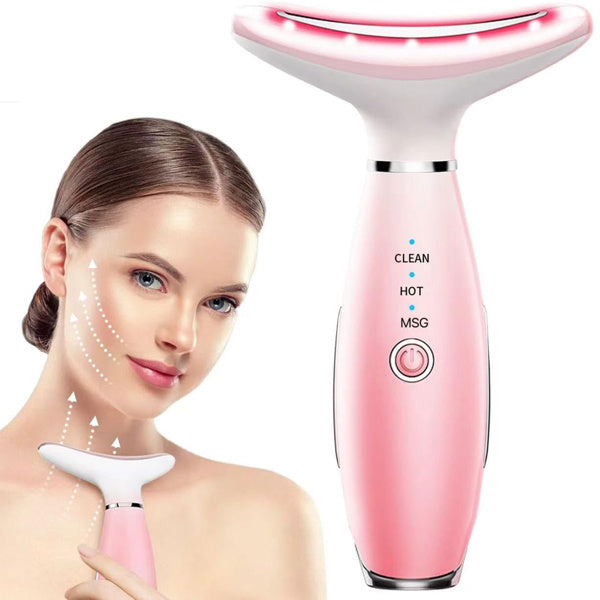 Facial And Neck Massager, Pink Neck Beauty Device - Relief For Body