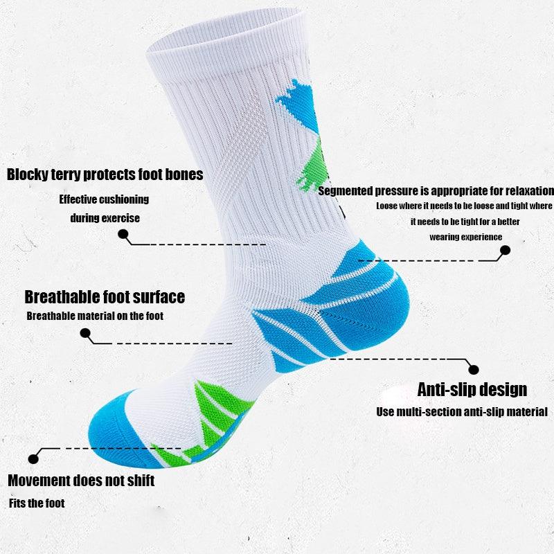 Men’s Compression Running Socks – 4 Pairs, Breathable & Anti-Blister - Relief For Body