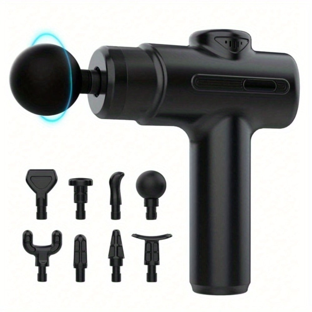 Massage Gun Deep Tissue Percussion Massager For Athletes,Handheld Body Back Muscle Massager Gun With 8 Massage Heads - Relief For Body