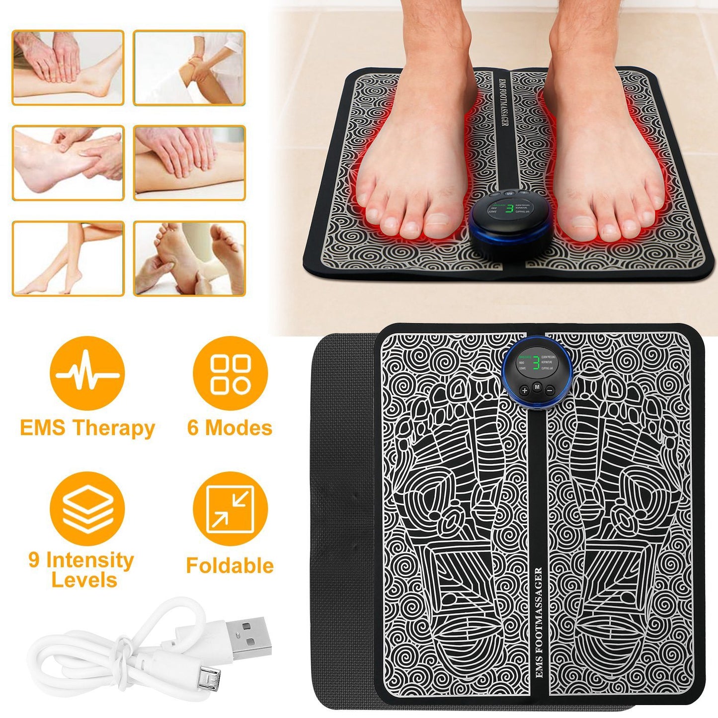 Foot Massage Pad Electric Stimulator Massager - Relief For Body