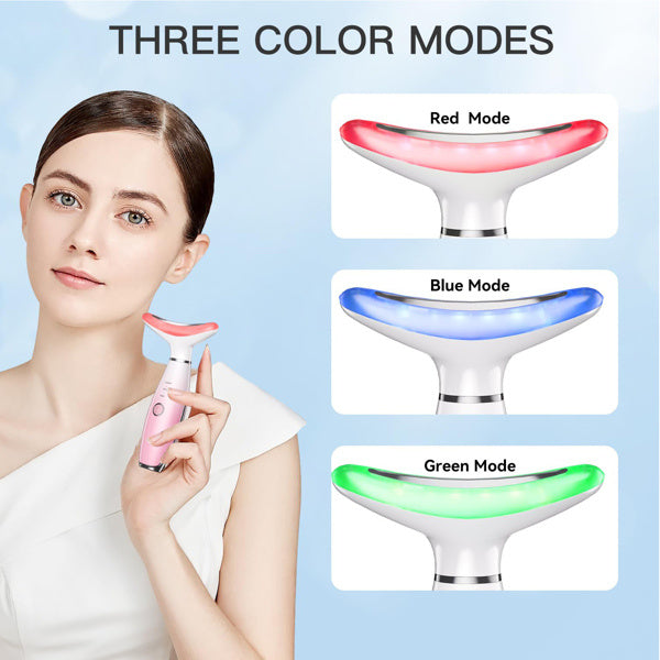 Facial And Neck Massager, Pink Neck Beauty Device - Relief For Body