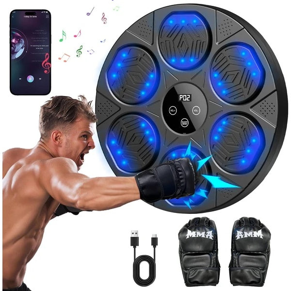 Music Boxing Machine For Adults,Wall Mounted Smart Bluetooth Musical Boxing Machine, Boxing Target Workout Equipment With Boxing Gloves,for Home, Gym, Office - Relief For Body