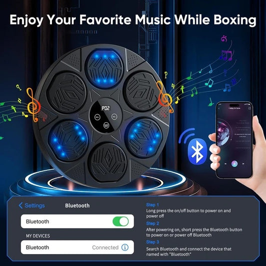 Music Boxing Machine For Adults,Wall Mounted Smart Bluetooth Musical Boxing Machine, Boxing Target Workout Equipment With Boxing Gloves,for Home, Gym, Office - Relief For Body