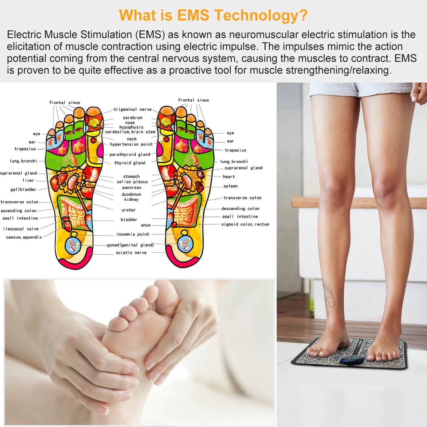 Foot Massage Pad Electric Stimulator Massager - Relief For Body