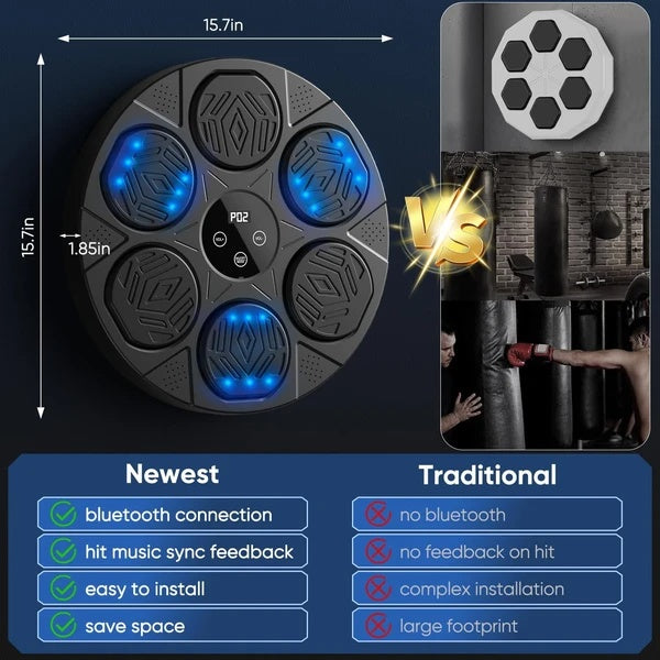 Music Boxing Machine For Adults,Wall Mounted Smart Bluetooth Musical Boxing Machine, Boxing Target Workout Equipment With Boxing Gloves,for Home, Gym, Office - Relief For Body