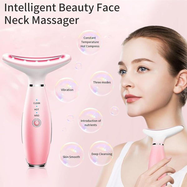 Facial And Neck Massager, Pink Neck Beauty Device - Relief For Body