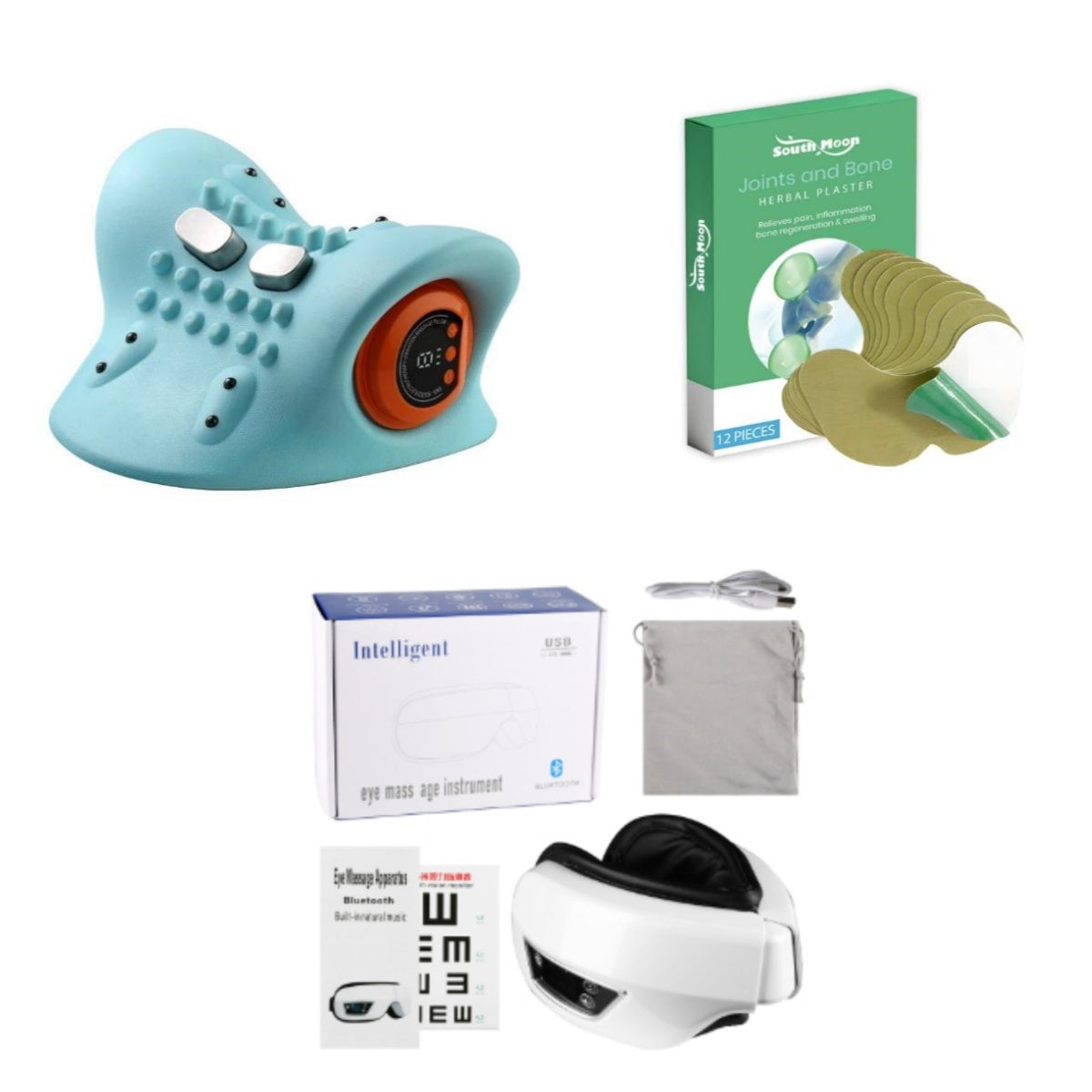 Vehicle-mounted portable multifunctional electric massage pillow