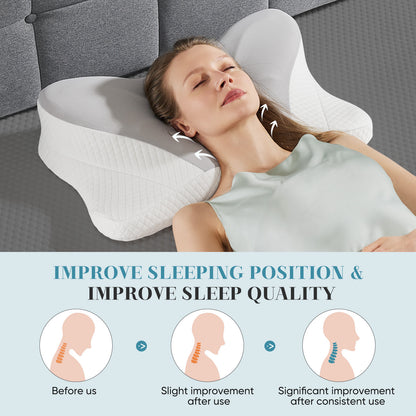 Ergonomic Foam Neck Pillow, Neck Support, Neck Protection Good Sleep - Relief For Body