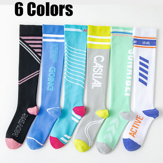 Women Compression Stockings High Long Tube Tide Socks Running Compression Stockings Riding Socks Outdoor Elastic Socks - Relief For Body