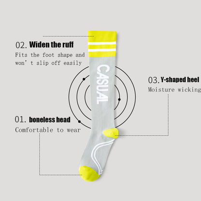 Women Compression Stockings High Long Tube Tide Socks Running Compression Stockings Riding Socks Outdoor Elastic Socks - Relief For Body