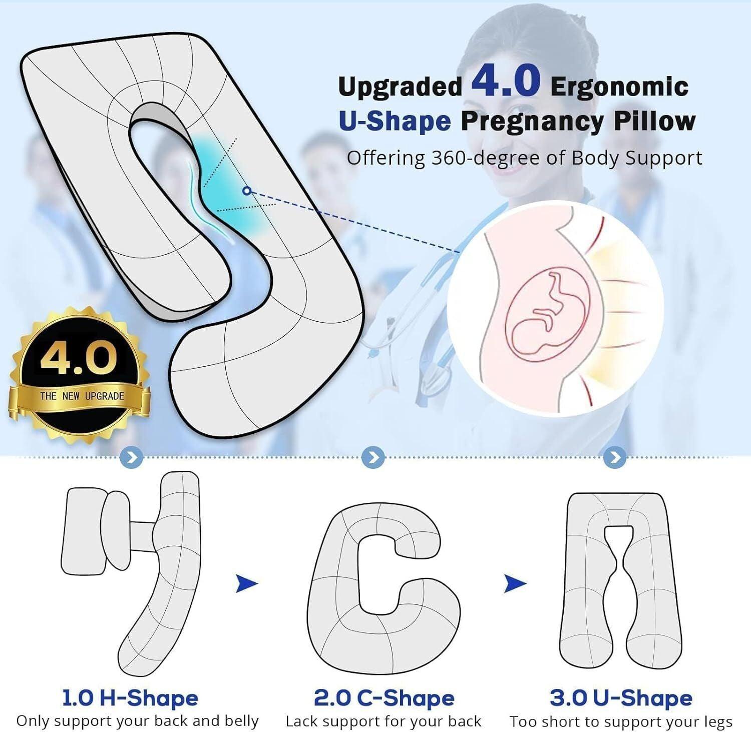 J-shaped Crystal Velvet Maternity Pillow - Relief For Body