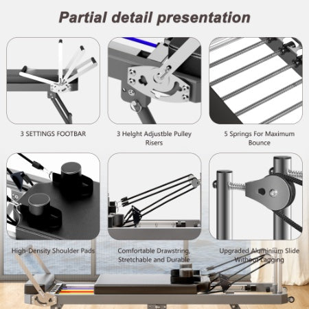 Pilates Core Bed, Foldable Home High Quality, Yoga Studio Same Commercial Fitness Equipment, Black - Relief For Body
