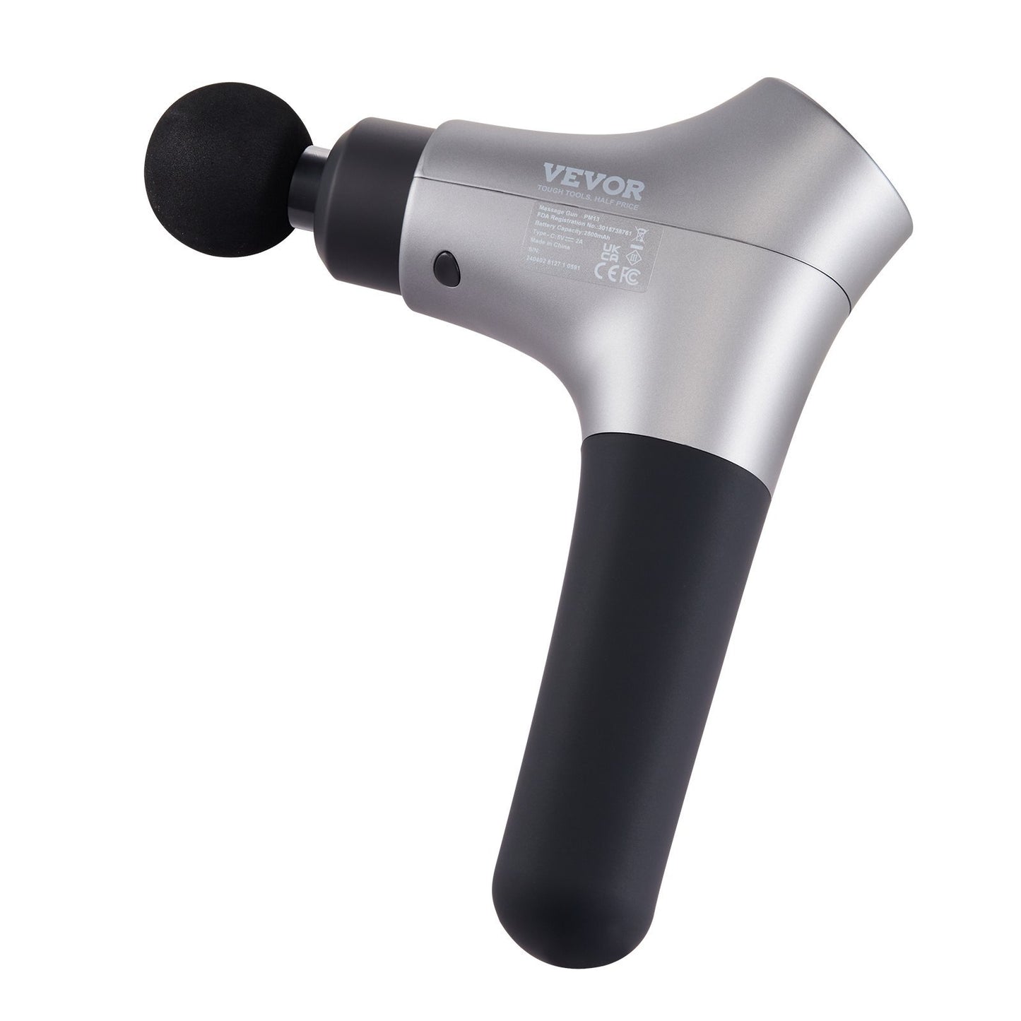 VEVOR Massage Gun Deep Tissue, Percussion Muscle Massager For Athletes - With 6 Speed Levels & 4 Massage Heads, 12V 2500mAh Batteries, Handheld Electric Massage Gun For Pain Relief, Muscle Relaxation - Relief For Body