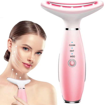 Facial And Neck Massager, Pink Neck Beauty Device - Relief For Body