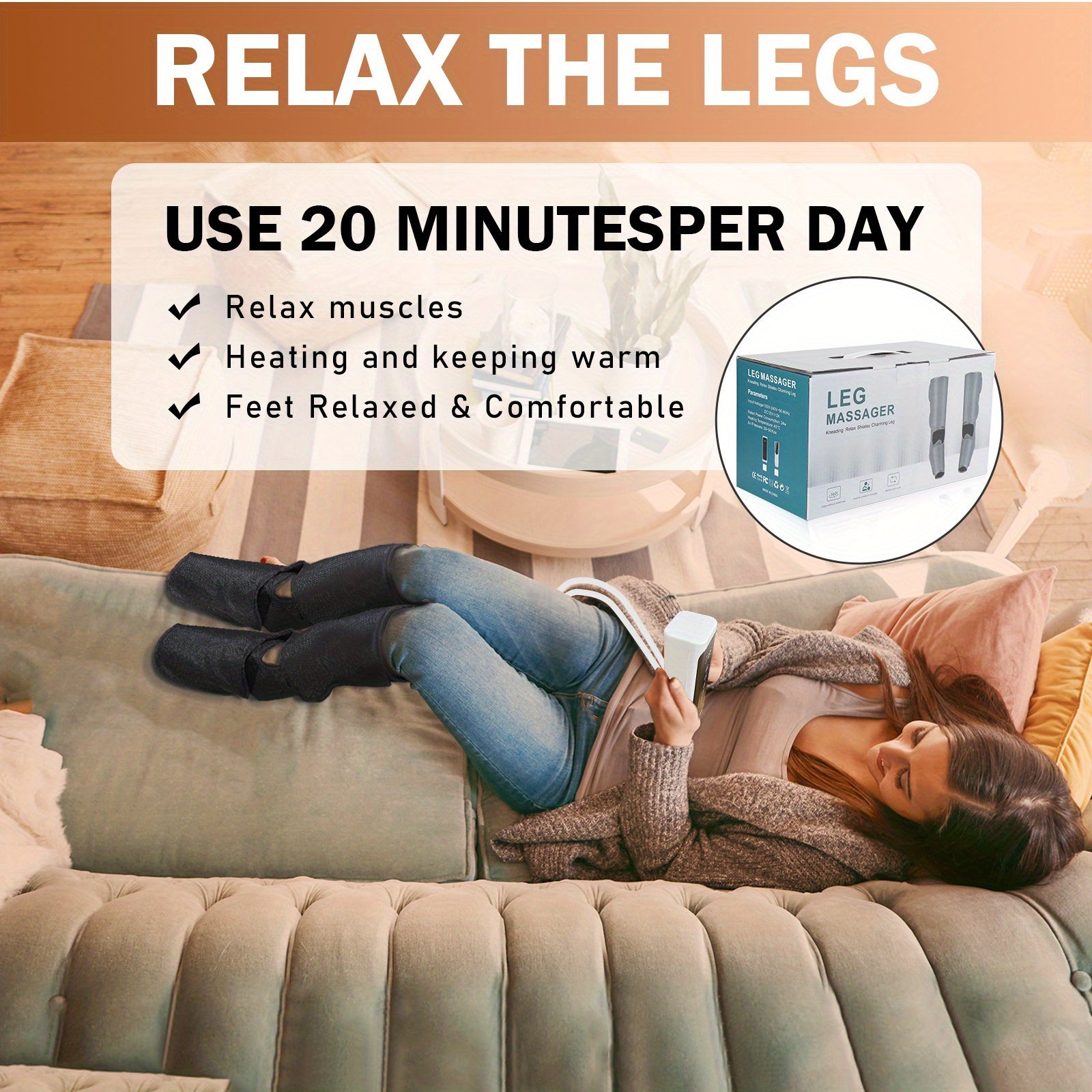 Two Sections Of The Leg Massager Gray - Relief For Body