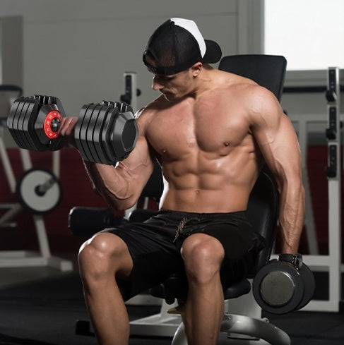 Adjustable 10-in-1 Dumbbell Set – 55LB Fast-Adjust Home Gym Equipment - Relief For Body
