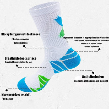 Men’s Compression Running Socks – 4 Pairs, Breathable & Anti-Blister - Relief For Body