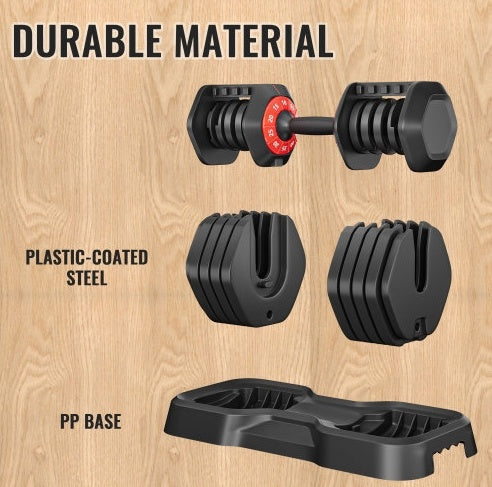 Adjustable 10-in-1 Dumbbell Set – 55LB Fast-Adjust Home Gym Equipment - Relief For Body