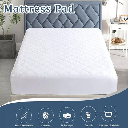 Mattress Pad Quilted Cooling Mattress Topper Cover Breathable Filled T F Q King - Relief For Body