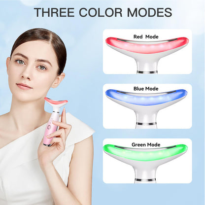 Facial And Neck Massager, Pink Neck Beauty Device - Relief For Body