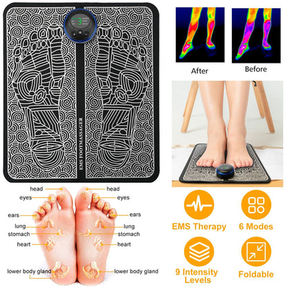 Foot Massage Pad Electric Stimulator Massager - Relief For Body