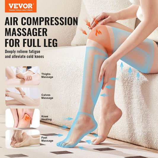Full Leg Air Compression Massager with Heat – Foot, Calf, Knee & Thigh Relief - Relief For Body