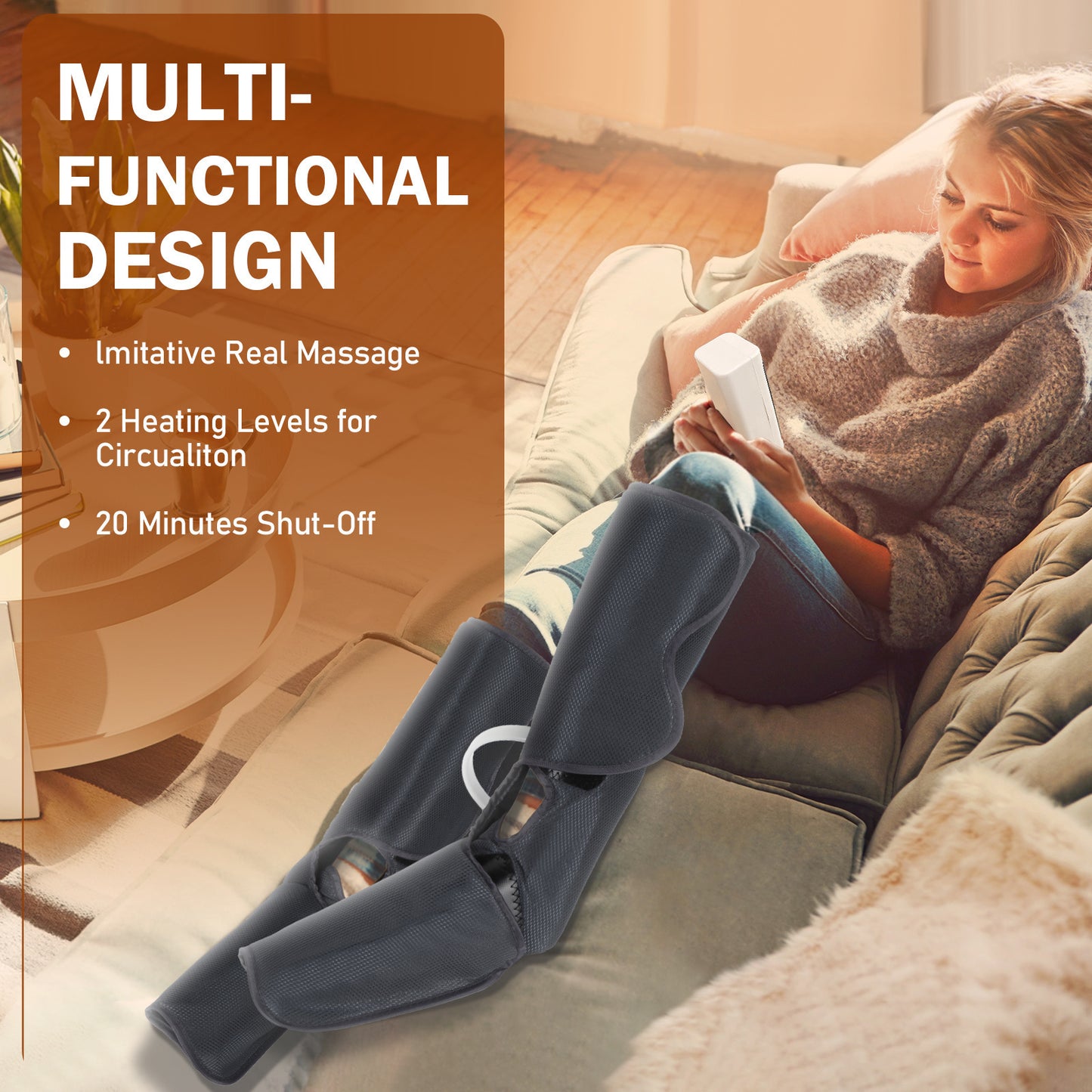 Two Sections Of The Leg Massager Gray - Relief For Body