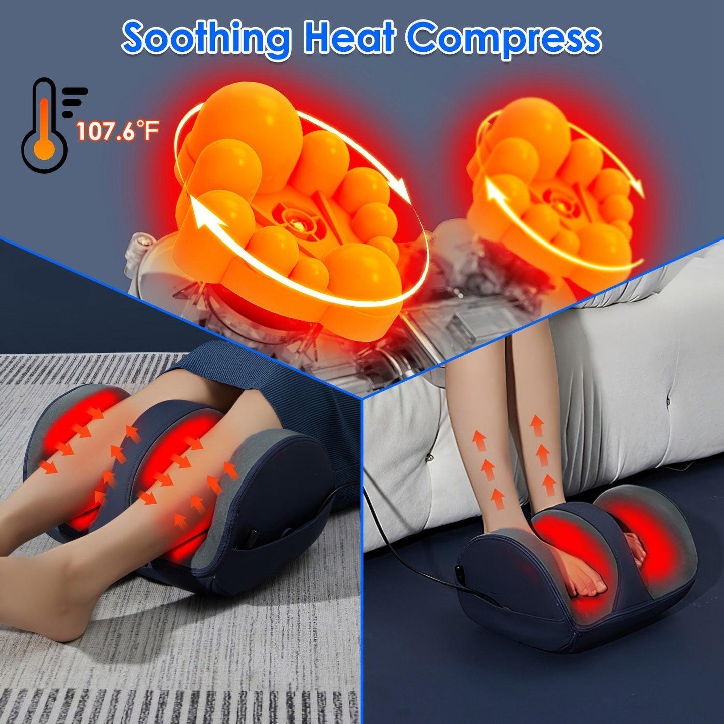 Shiatsu Foot Massager With Heat Foot Calf Thigh Arm Massager Machine With 3 Modes 3 Intensity Levels Gifts For Mom Dad Lover - Relief For Body