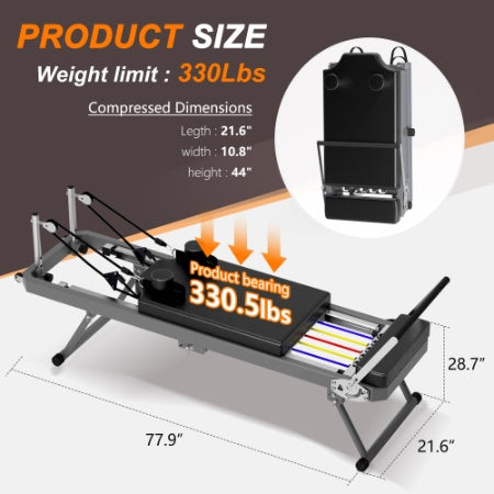Pilates Core Bed, Foldable Home High Quality, Yoga Studio Same Commercial Fitness Equipment, Black - Relief For Body