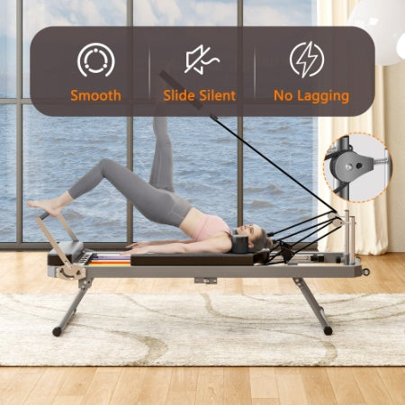 Pilates Core Bed, Foldable Home High Quality, Yoga Studio Same Commercial Fitness Equipment, Black - Relief For Body